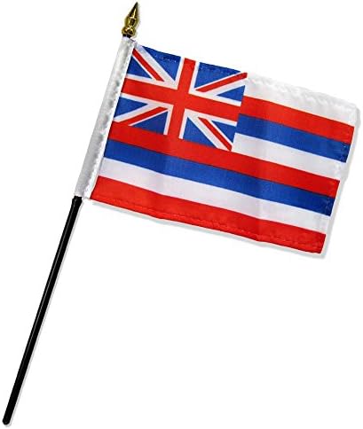 Quality Standard Flags One Dozen Hawaii Stick Flag, 4 by 6"
