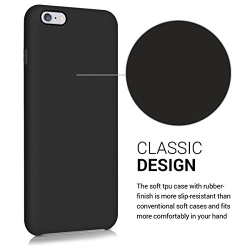 kwmobile Funda para Apple iPhone 6 Plus   6S Plus - Carcasa de  TPU  para tel  fono m  vil - Cover  Trasero  en  Negro Mate 