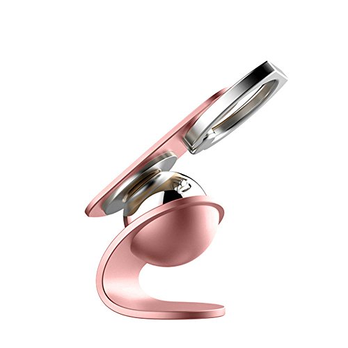 GuDoQi Magnetic 360 Giratorio Soporte De Teléfono para Coche Anillo De Dedo De Teléfono para para Teléfonos Inteligentes con Sistema Android y iOS Rosa