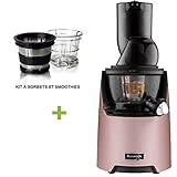 Pack promo Kuvings EVO 820 Rose + Kit à smoothies et sorbets - Extracteur De Jus Vertical