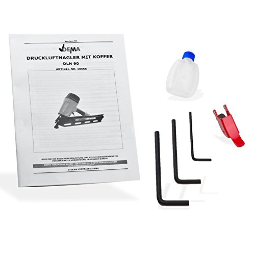 DEMA Druckluftnagler 50-90 mm 34° mit Koffer - 6