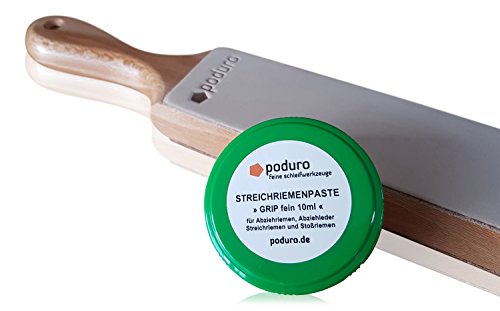 Abziehleder Set » PODURO ZULU « Doppelseitiger Streichriemen & Streichriemenpaste im Baumwollbeutel - 3