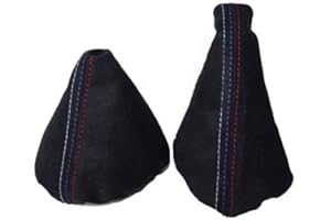 The Tuning-Shop Ltd Soufflet de levier de vitesse et frein à main manuel en alcantara noir