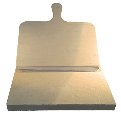 Pizzaschieber Pizzaschaufel Flammkuchenbrett Pizzabrett Ofenschieber Pizza aus Holz 38 x 42cm, Birke - 3