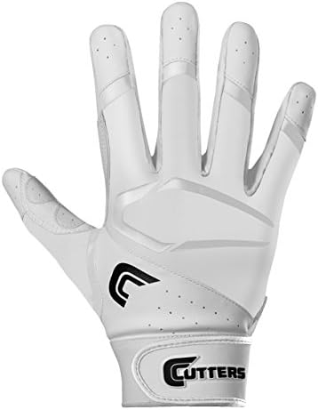 Cutters Gloves Youth Power Control 2.0 Batting Gloves, White/White, Large