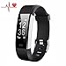 Produktbild homeyou Heute 50% OFF. Fitness Uhr, Fitness Tracker, letufit Plus Activity Tracker mit Herzfrequenz Monitor, Schrittzähler, GPS Tracker, wasserdicht Smart Armband für Android und IOS, Schwarz