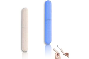 ZELHYEUU 2 Stück Zahnbürsten-Etui, Zahnbürsten Etui aus Weizenstroh, Tragbare Zahnbürstenhülle, Zahnbürstenkopf Schutzhülle, Zahnbürstenetui, für Zuhause Wandernder Camping Reise