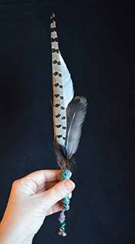 Ceremonial Smudge Fan made with cruelty free feathers for cleansing, purifying, recharging, meditation and spiritual work