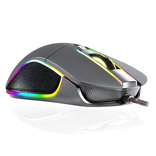 KLIM AIM Rat  n Gaming Chroma RGB-NUEVO-PRECISO-Cable USB Personalizable de 500 a 7000 DPI Botones programables   Dise  ado para todos los tama  os de manos-Excelente agarre ambidiestro para juegos