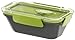 Produktbild Emsa 513950 Lunchbox mit Deckel, 2 Einsätze, 0,5 Liter, Grün/Grau, Bento Box