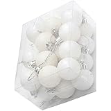Bola de adorno - SODIAL(R) 24 piezas XMAS bolas brillas elegantes de adorno de decoracion de arbol chucherias de Navidad de color blanco