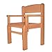 Children's Furniture Solid Beech Wood One Children's Chair with Armrest Natural Varnish
