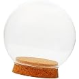 MagiDeal Cloche en verre avec base en bois - Décoration de table - Noir C
