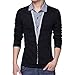 Produktbild MEIbax Herren Frühling Casual Revers gefälschte Zwei langärmlige T-Shirts Mode Tops Hemden Stretch Slim Fit Long Sleeve Tee