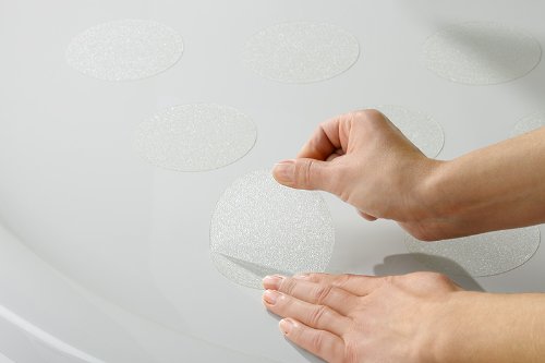 10 Stk. Premium Anti-Rutsch-Aufkleber für Duschen und Badewannen, rund 9 cm (ø), transparent, selbstklebend – der geniale Rutschschutz - 7