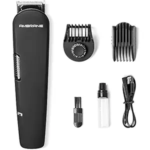 Ambrane Multi-Purpose Trimmer with 60 Minutes Runtime, Cord- Cordless Use and 17 Length Settings, 2 Adjustable Comb, Precision Blades for Pro Styling (Aura X, Black)