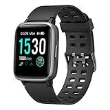 【Pantalla grande de 1.3 pulgadas con ajuste de brillo】Este smartwatch cuenta con una gran pantalla de 1.3",esto permite visualizar con claridad los datos de deporte y la mensajes mostrados en el reloj. La pantalla es completamente táctil y tiene 4 diseños de pantalla. Puede ajustar el brillo del reloj para adaptarla a cada situación, de esta forma puede verlo bien durante el día, la noche, en exteriores o interiores.
