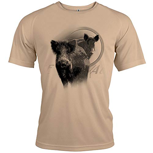 Pets-easy t Shirt Chasse Motif Sanglier [avec Texte Personnalisable]