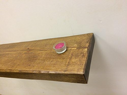 Rustic Pine Distressed Floating Shelf Shelves Handmade Solid Wood Wooden Timber (1'6" (475 mm), Medium Brown)