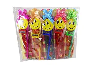 Camarilla Set of 12 Smiley,Emoji Stationery Kit for Kids/ Pencil +Sharpener+ Scale +Ruler Set Best Return Gifts Item for Kids Birthday Party/ Party Favors/School Stuffs for Students(Pack of 12).
