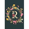 Letter R Notebook: Initial Monogram Letter R Journal - Pretty Personalized Lined Notebook For Kids, Girls, Women. ruled notebook Size 6 x 9 inches - 120 Pages
