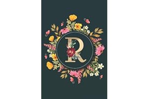 Letter R Notebook: Initial Monogram Letter R Journal - Pretty Personalized Lined Notebook For Kids, Girls, Women. ruled notebook Size 6 x 9 inches - 120 Pages