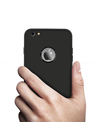 Qissy Carcasa iPhone 7plus  360 Todo Incluido TPU Silicona Flexible Anti-Scratch Anti-Huella Dactilar a Prueba de Choque Suave Protective Case Cover Skin para iPhone 7P 5 5    Negro 