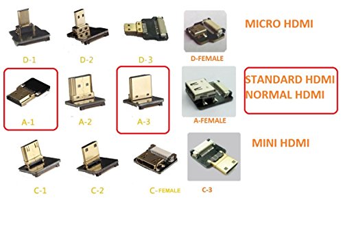 Neue schwarze FPV HDMI Kabel Standard-Schnittstelle zu Standard-Schnittstelle 90 Grad für RED BMCC FS7 C300 20CM - 9