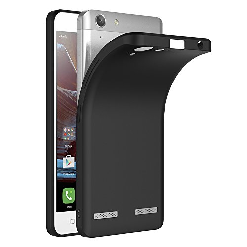 Funda Lenovo K5  AICEK Negro Silicona Fundas para Lenovo K5 Carcasa Lenovo K5 Negro Silicona Funda Case