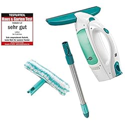 Leifheit Kit aspirateur à vitres Dry & Clean avec manche et mouilleur, lave vitre sans traces, nettoyeur vitre multi usages, aspirateur portable
