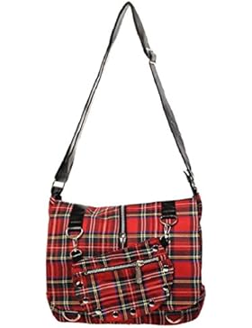 Banned Damen Karierte Messenger Tasche Rot