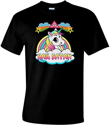 New Hail Satan Unicorn T-Shirt Men's Comedy Funny T-Shirts