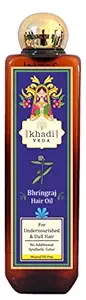 Khadi veda Herbal Bhringraj Hair Oil - 100 ml | For Undernourished & Dull hair | Reduces hair roughness | Stops hair fall | Increases blood circulation | No Synthetic Colour.