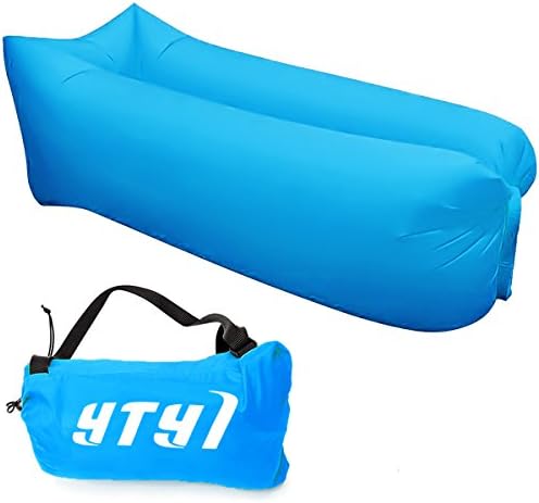 Inflatable Lounger, Portable Lazy Lounger Sleeping Bag Chair Sofa Couch with Adjustable Shoulder Strap Ideal For Lounging, Camping, Beach, Fishing, Chilling, Parties, Swimming Pools, Travelling, Backyard, Park (blue)