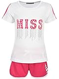 KOMFORTABEL: Dieses Kinder Mädchen Freizeit Sommer Set überzeugt mit Qualität, Bequemlichkeit und Style auf ganzer Linie. Besteht aus 2 Teilen, einer tollen Mädchen Shorts und einem Mädchen Shirt aus Wendepailletten.