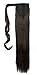 S-noilite® 23" Clip in hair extensions Wrap Around Ponytail Long Straight Hairpiece (23 inches, Dark Brown)