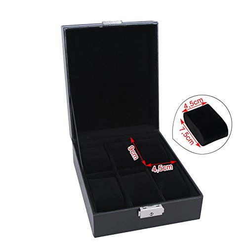 Songmics Uhrenkoffer für 6 Uhren Schwarz JWB06B - 5