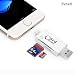 Produktbild EVita Lightning auf SD Kartenleser, Lightning zu SD Card und TF Card Camera Reader Adapter mit USB 3.0/2.0 für iPhone 5/5S/SE/6/6S/6 Plus/7/7 Plus/iPad Mini/Air/Pro und Android Smartphone. (Weiß)