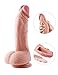 Produktbild Hismith Real Dong Penis Nachbildung,Pure Zwei-Layer-Silikon Dildo Soft Outside and Firm Inside Penis mit starken Saugnapf, sexspielzeug für frauen,22 cm lang Ø 4.5 cm Haut (8,7 Zoll)