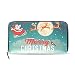 Produktbild COOSUN Snowy-Weihnachtsszene Weihnachtsmann im Schlitten mit Rentier PU-Leder-großen Kapazitäts-Mappen-Kartenhalter-Organisator mit Reißverschluss Kupplung Geldbörse für L Mehrfarben
