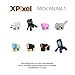 Produktbild Packung mit 8 Pixel-Minifiguren - Kompatibel mit Lego - Erfordert Montage - Inklusive zufälligem Zubehör (Schwerter, Spitzhacken, Äxte, Schaufeln, Bögen usw.) - Wildlife 1-Version