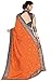 Nivah Fashion Women's Satin & Net Embroidery Saree with Blouse Piece(K608-Light Orange-Free...