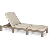 Allibert - Lettino in Resina Antiurto con Cuscino Cappuccino195X65X22H