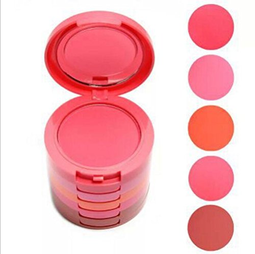 Blush Palette Erröten Palette 5 Farben Rouge Contour Palette mit Rougepinsel Professionelle 5 Farben Gesicht Puder Palette Make-up Wasserdicht Puder Powder Make Up Kosmetik Set – Ideal für Sowohl den Professionellen als auch Persönlichen Gebrauch - 6
