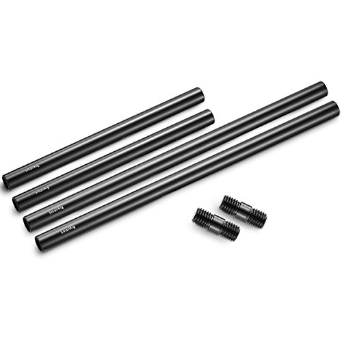 SMALLRIG Paquete de 15mm Rods, Varillas de Aluminio(8+12'') y Conectores de Varillas con Hilos M12-1659