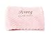 Personalised Embroidered Super Soft Baby Breathable Blanket Newborn Gift Pink