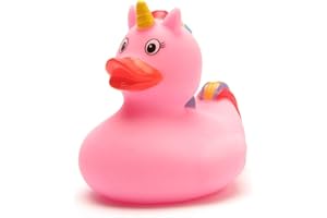 Unicorn Paperelle di gomma pink | Anatra di gomma | Paperella da Bagno | Duckshop | Rubber Duck | Gioco per il bagnetto | L: 9,5 cm