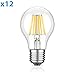 Produktbild ledscom.de E27 LED Leuchtmittel Filament A60 8W =65W Warm-weiß 850lm A++ für Innen und außen, 12 Stk.