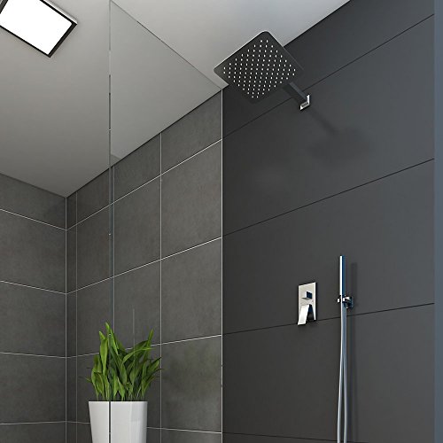 XXL Regendusche Duschkopf Edelstahl Regenbrause Anti-Kalk-Düsen Duschkopf Wasserfall Quadratisch Regenduschkopf 30 cm - 8