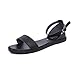 Produktbild Sommer Sandalen Damen Flache Bequeme Schuhe (36, Schwarz)